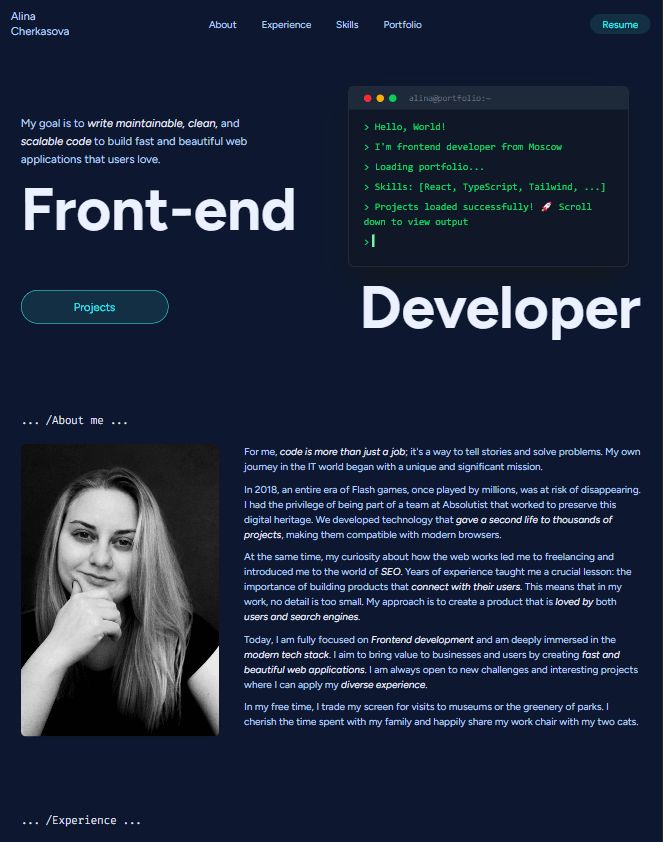 Portfolio screen